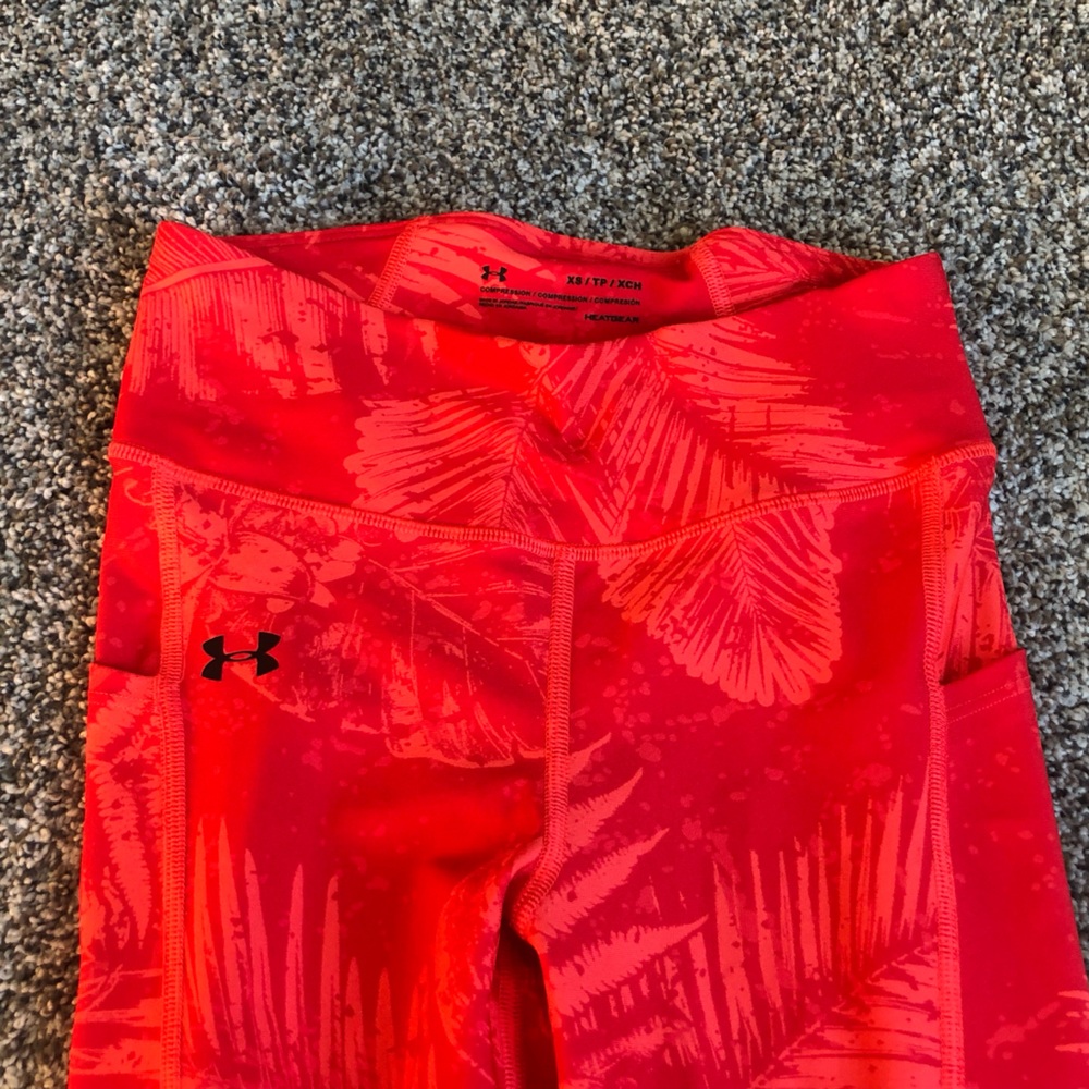 Under Armour Red Tropical Dwayne Johnson Athletic Leggings